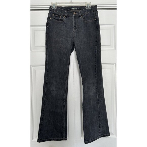 DKNY Jeans Womens Black Soho Boot Cut Stretch Denim Mid Rise 5 Pocket Size 6R - Picture 1 of 9